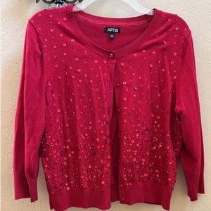 Red sequin cardigan
